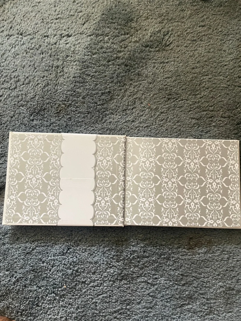 Gibson White Wedding Guest Book with Silver Accents. Bridal Shower, Baby Shower
